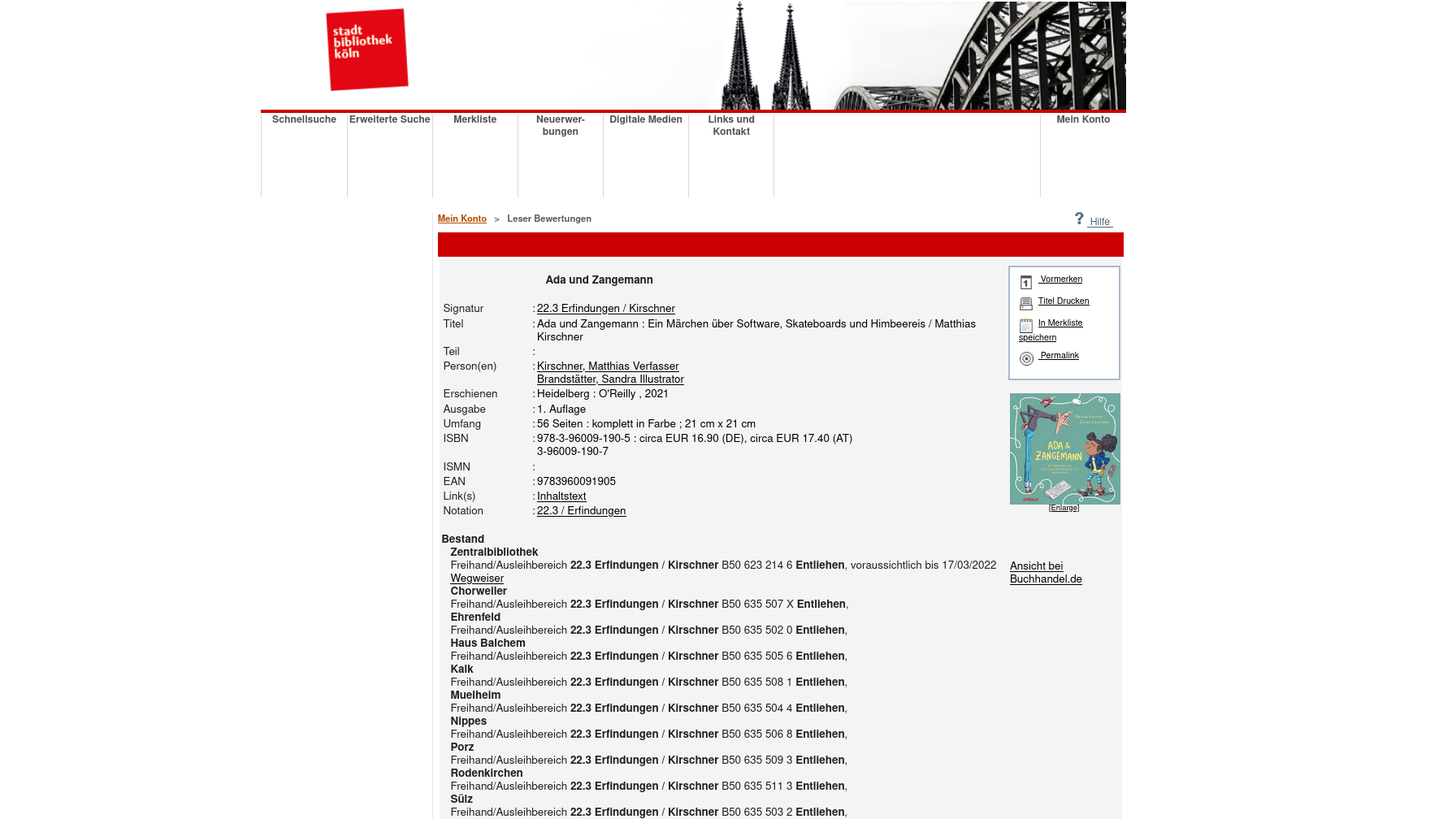 Screenshot of library Cologne