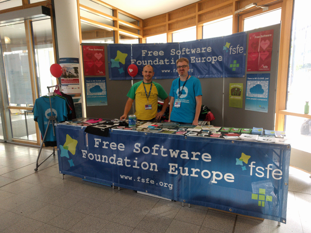 The FSFE booth at FrOSCon 2017